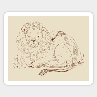 Lion Outline Art Magnet